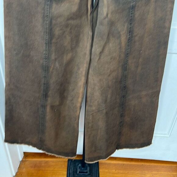 Dolls Kill Darker Waves FADER OVERSIZED BAGGY PANTS Brown Acid Wash Size XS Nwt - Picture 6 of 7